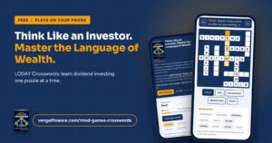 LODAY Crosswords on a phone: a dividend investing crossword with a word bank, hints and points.